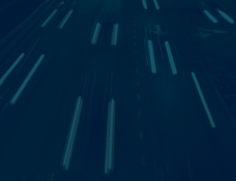 Motorway light trails at night